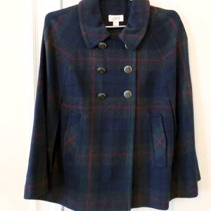 LOFT plaid cape jacket